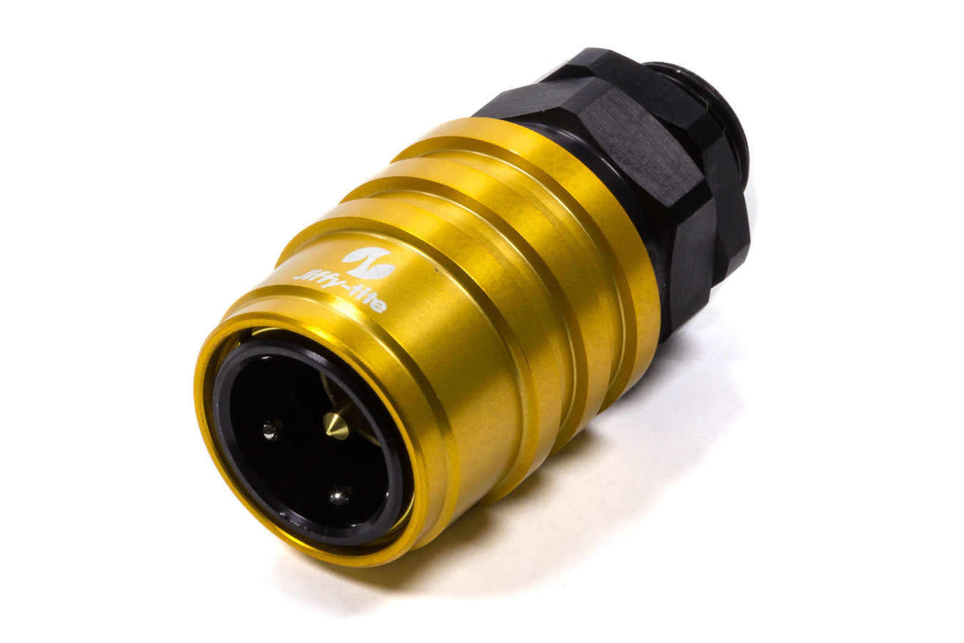 Jiffy-Tite Q/R Male #8 ORB to #8 Socket Valved Gold/Black JFT51108