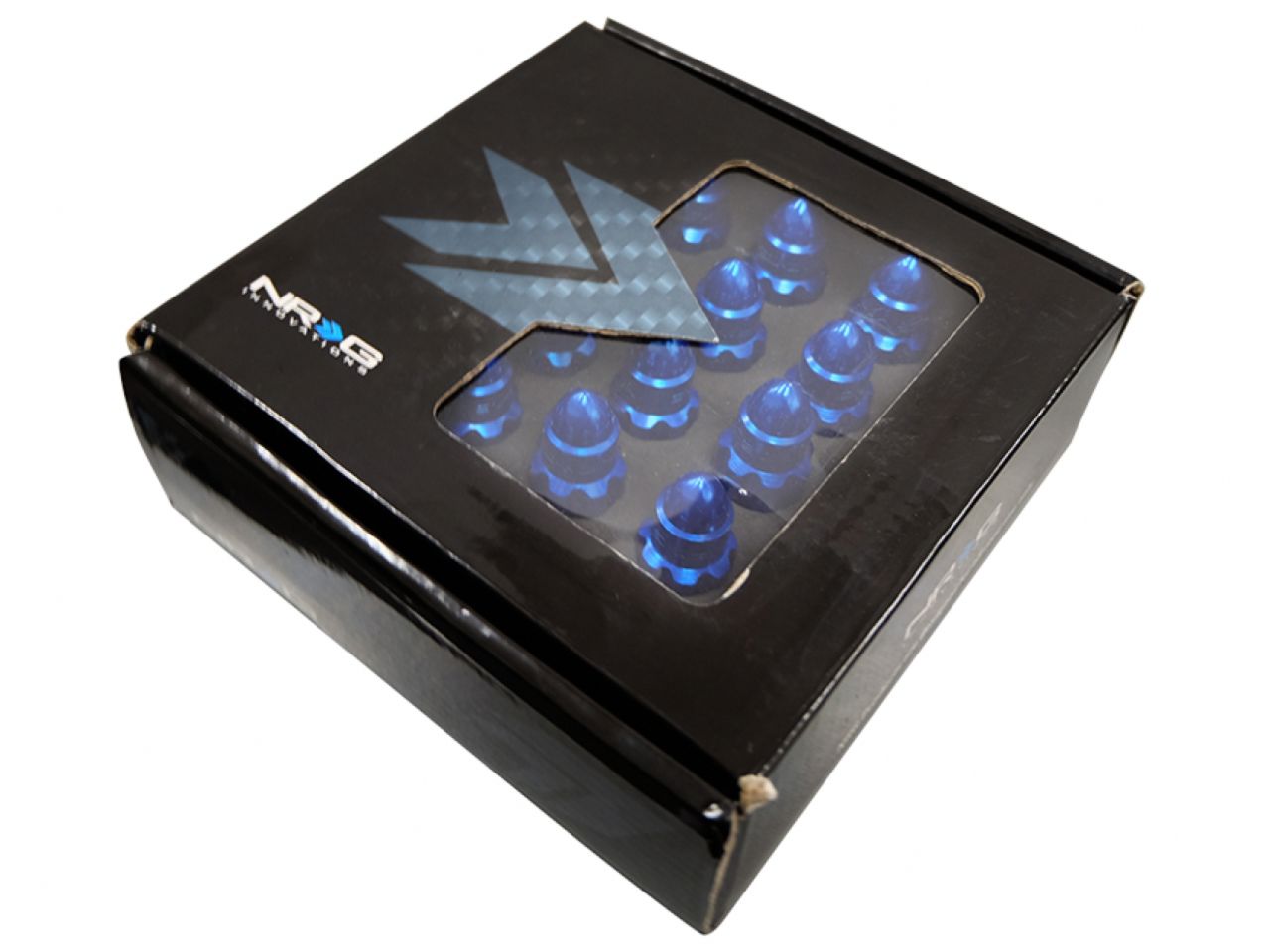 NRG M12 x 1.25 Steel Lug Nut Set Bullet Shape 21 pc Blue W/ Lock Key