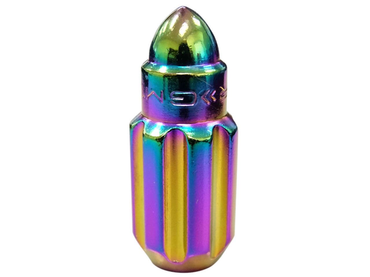 NRG M12 x 1.25 Steel Lug Nut Set Bullet Shape 21 pc Neochrome W/ Lock Key