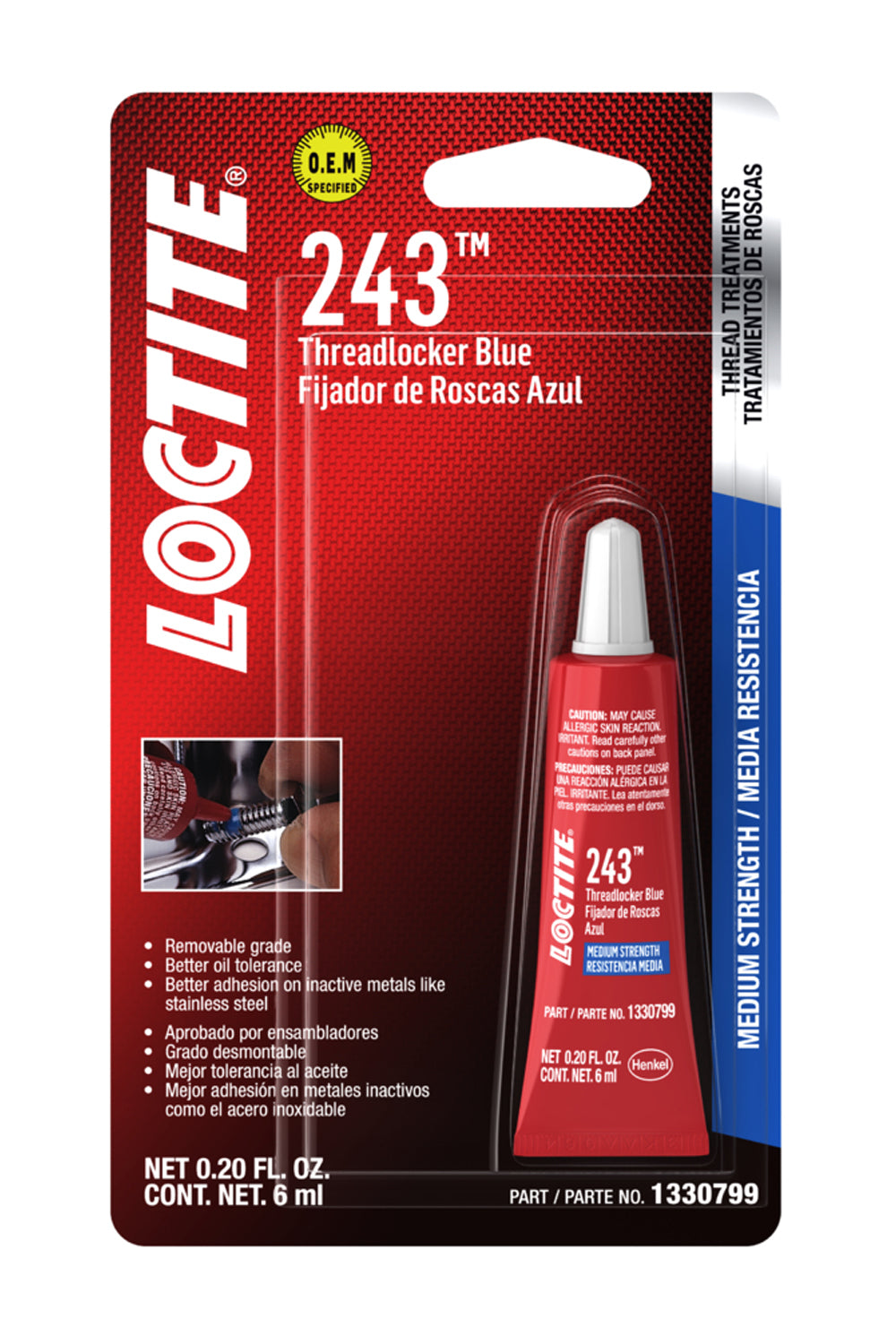 Loctite Threadlocker 243 Blue 6ml/.20oz LOC1330799
