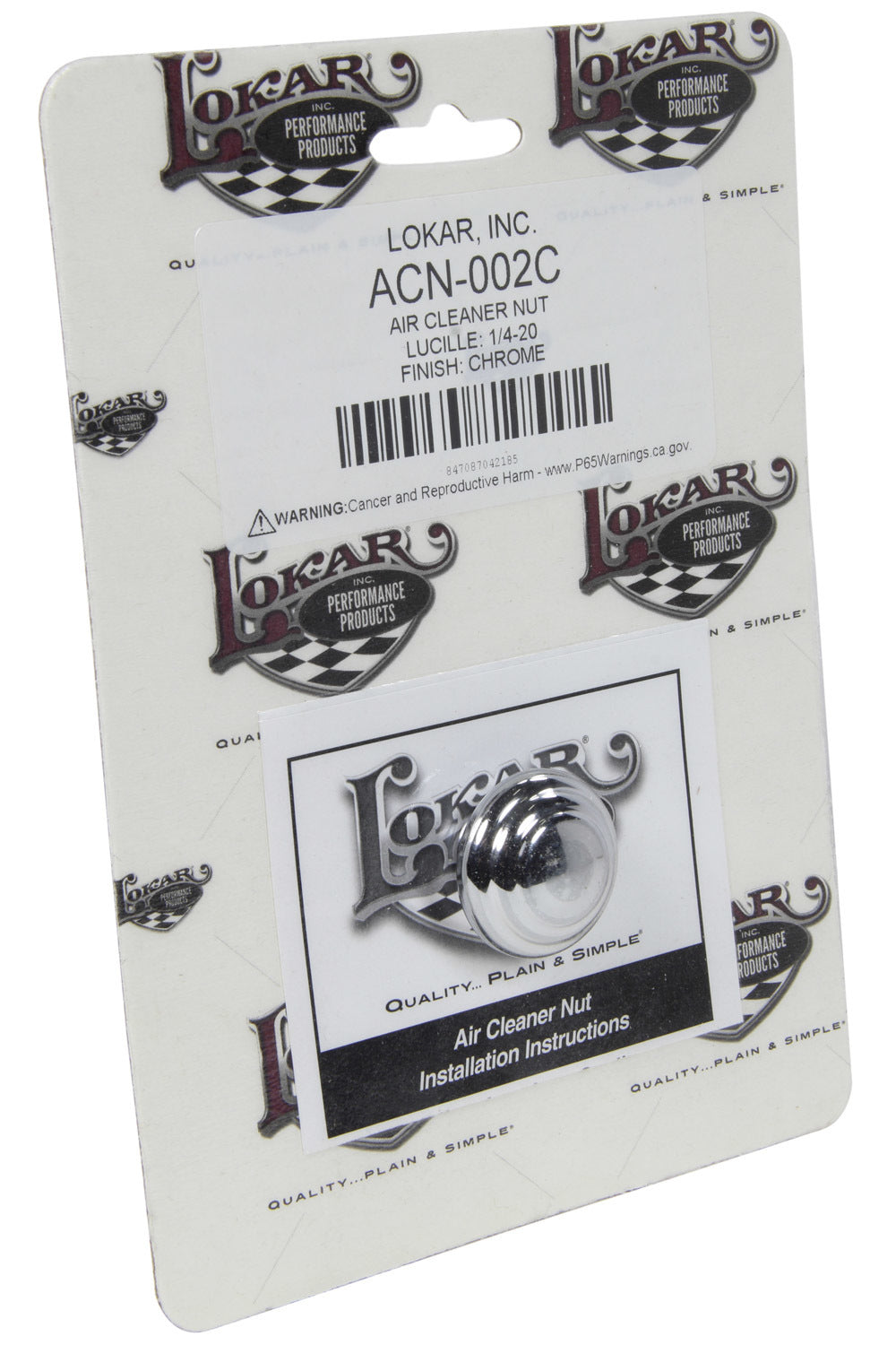 Lokar Air Cleaner Nut Lucill E 1/4-20 Chrome LOKACN-002C