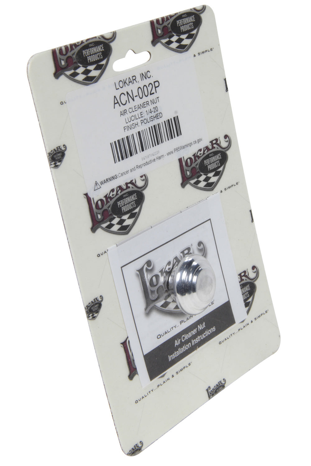 Lokar Air Cleaner Nut Lucill E 1/4-20 Polished LOKACN-002P