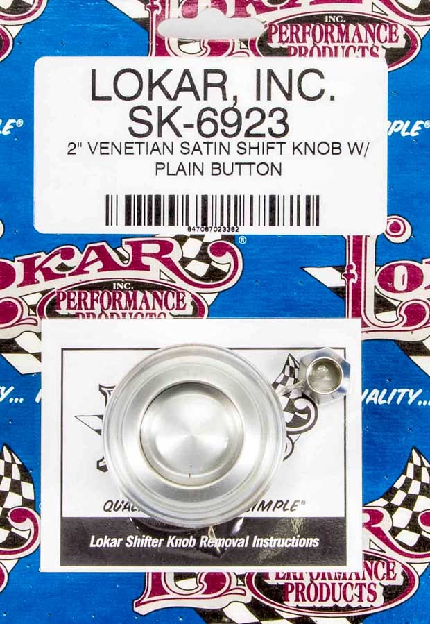 Lokar 2in Shift Knob Venetian Brushed w/Button LOKSK-6923