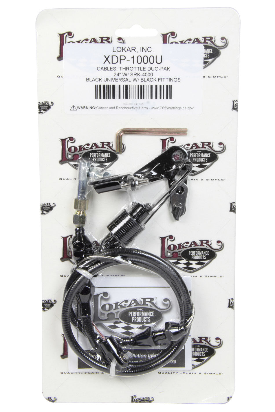 Lokar Duo-Pak Univ. Throttle Cable w/Brackets Black LOKXDP-1000U