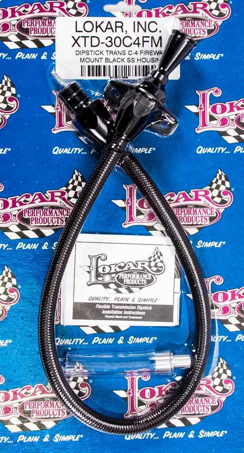 Lokar Black Dipstick Ford C4 Trans Firewall Mount LOKXTD-30C4FM