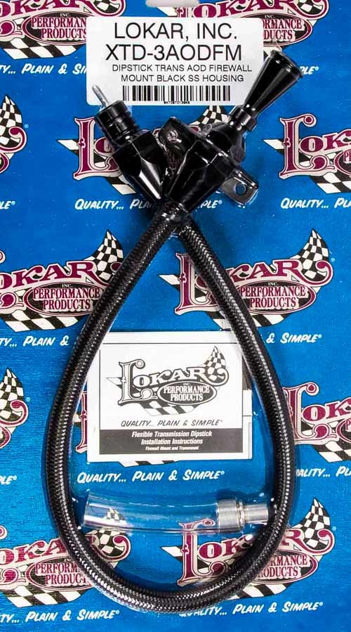 Lokar Black Dipstick Ford AOD Trans Firewall Mount LOKXTD-3AODFM