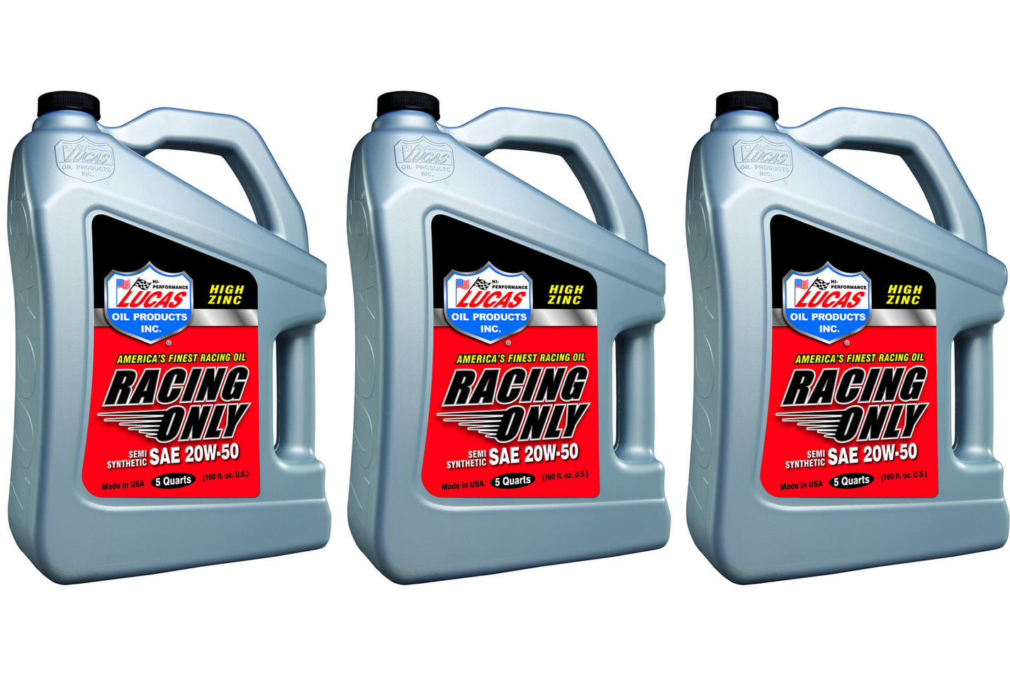 Lucas Oil 20w50 Semi Synthetic Racing Oil 3 x 5 Quart LUC10378-3
