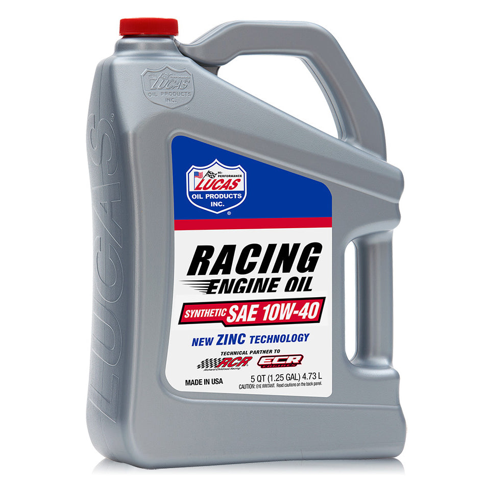Lucas Oil 10w40 Synthetic Racing Oil 5 Quart Bottle LUC10911