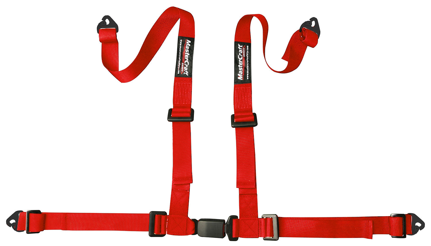 Mastercraft Seat Belt Restraint 2in 4 Point Snap In Red MAS114203