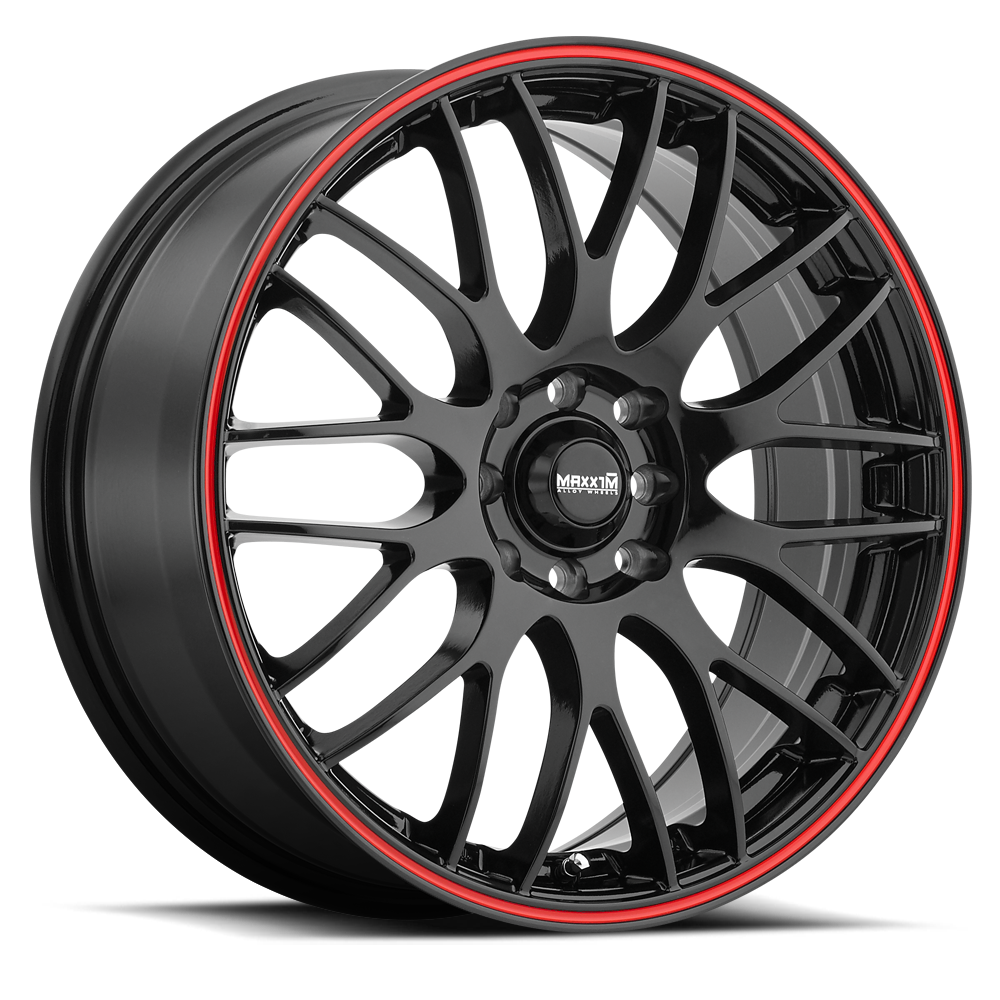 Maxxim Maze Wheel Black/Red Stripe 17X7 +40 10X110,10x115