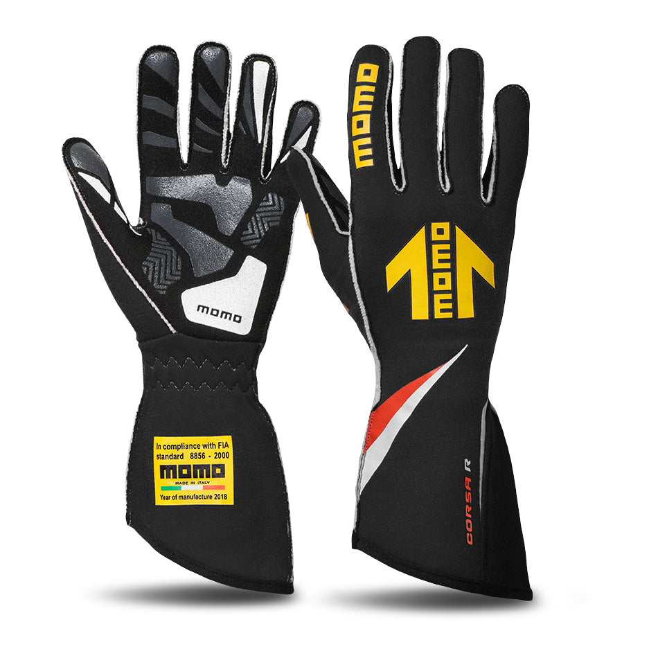 Momo Corsa R Gloves External Stitch Precurved Medium MOMGUCORSABLK10
