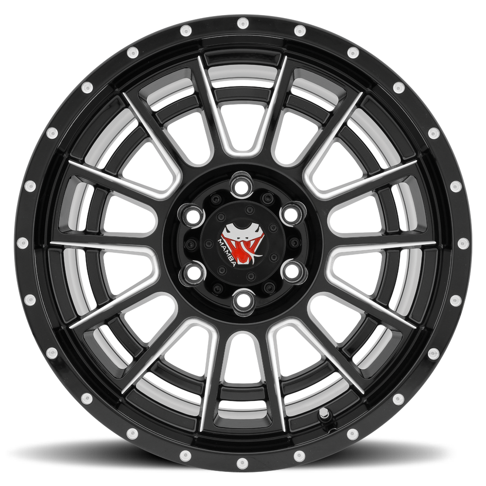 Mamba M22 Wheel Matte Black w/ Machined Ball Cut & Drill Holes 16x8 +6 5x114.3