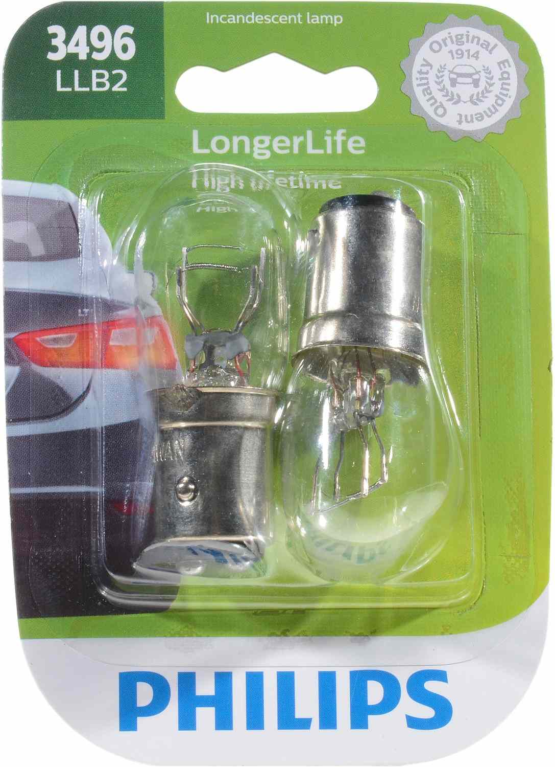 Philips Tail Light Bulb top view frsport 3496LLB2