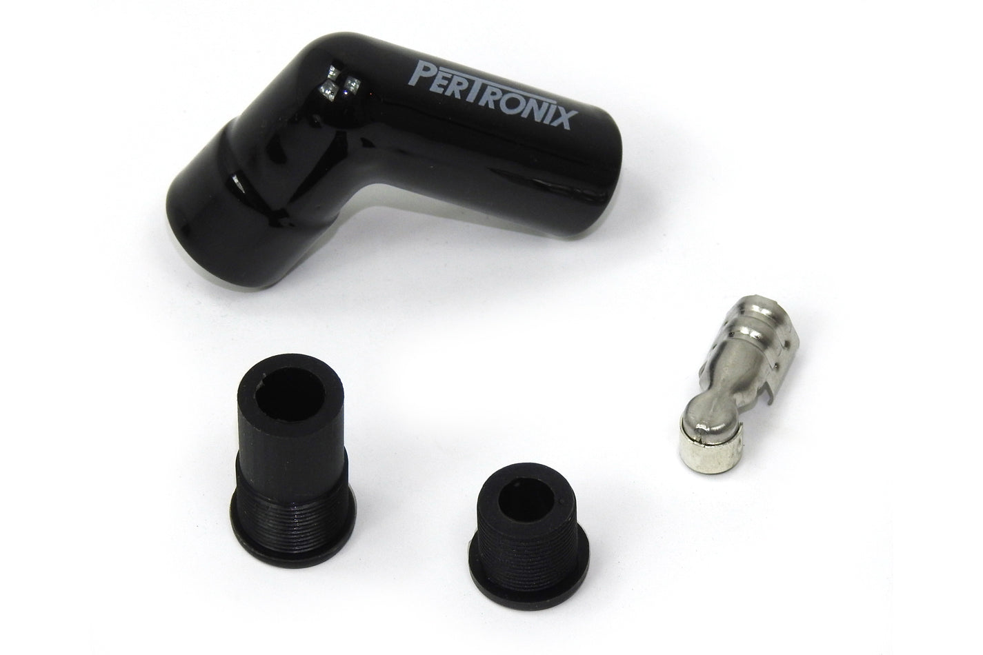 Pertronix Ceramic Spark Plug Boot Kit 90-Deg 8pk Black PRT8561HT-8