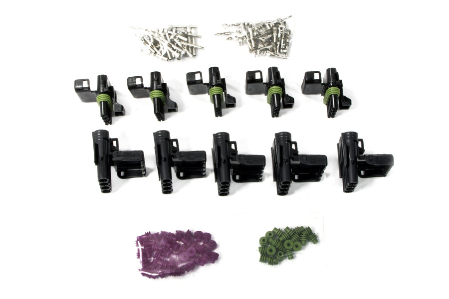 Painless 4 Circuit Flat Connector Weatherpack Kit 5 each PWI70463