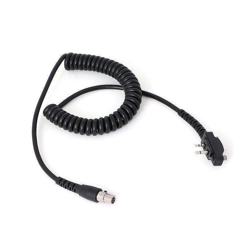 Rugged Radio Products Cord Coiled Headset to Radio ICOM Bolt-On 2 Pin RGRCC-ICOM-B