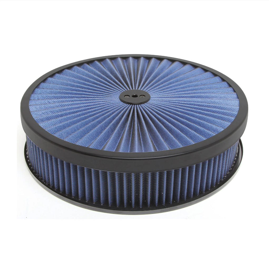 Racing Power Co-Packaged 14in X 3in Super Flow Ai r Cleaner Black/Blue RPCR2227