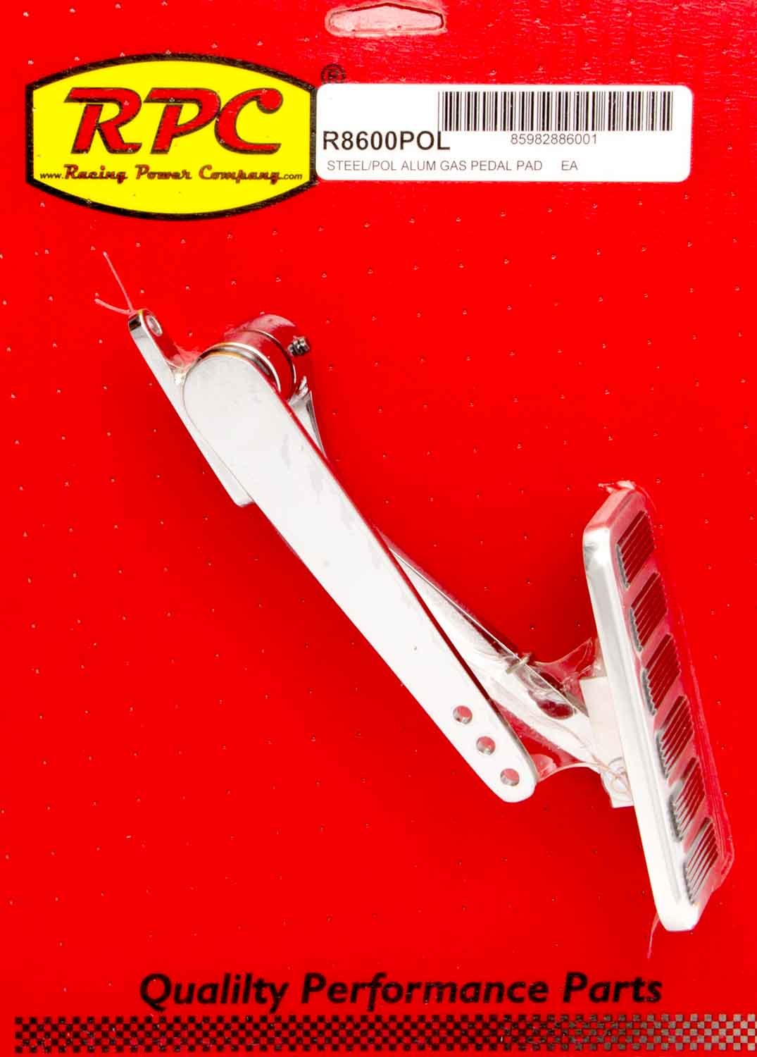 Racing Power Co-Packaged Polished Alum Pad Steel Arm Gas Pedal RPCR8600POL