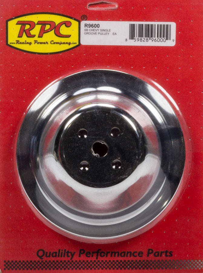 Racing Power Co-Packaged Chrome Steel Water Pump Pulley SBC Short 7.1 Dia RPCR9600