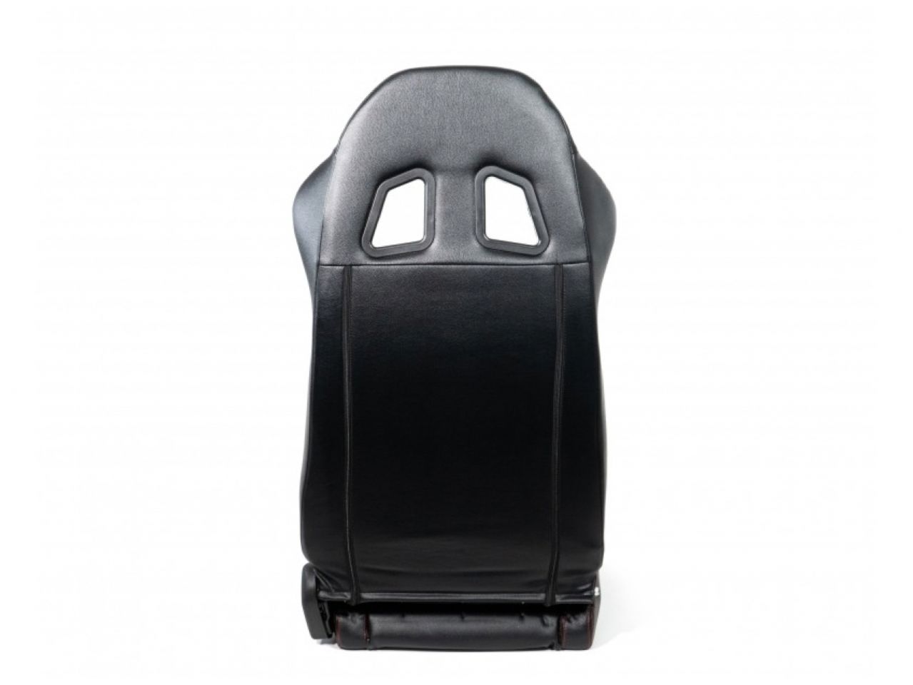 NRG Reclinable Racing Seat, Black Leather, Red Stitching w/ Logo