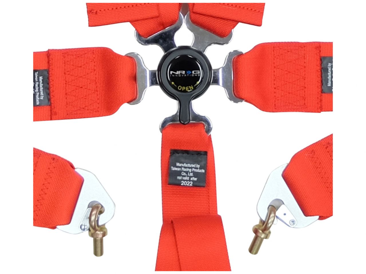 NRG Seat Belt Harness FIA Approved 5pt 3 inch / Cam Lock - Red