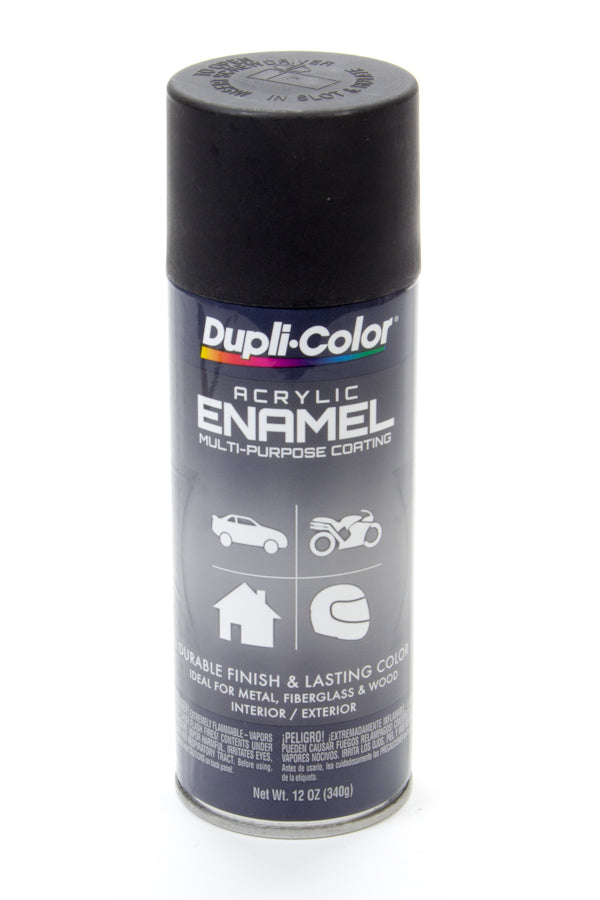 Dupli-Color Flat Black Enamel Paint 12oz SHEDA1605