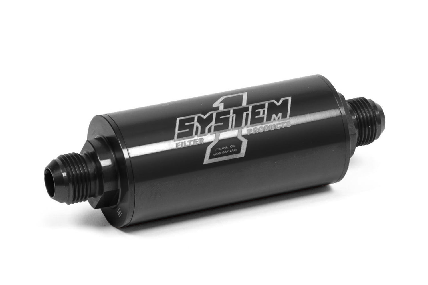 System One Inline Fuel Filter - #8 Billet - Black SYS202-202408B