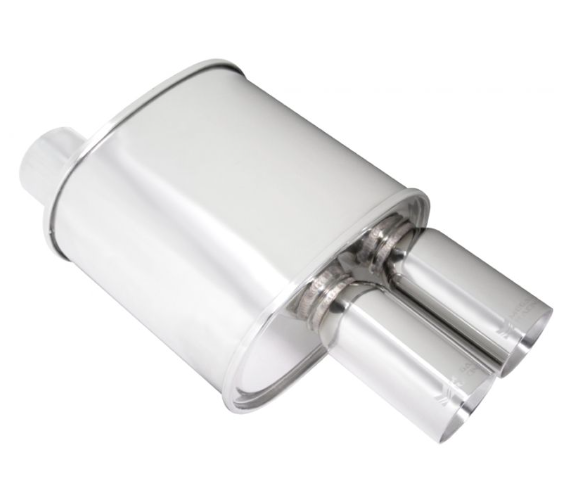 Megan Racing Universal Exhaust F-RT Turbo Dual Tip Muffler 3" Pipe 3"