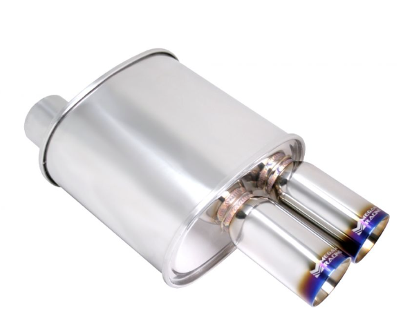 Megan Racing Universal Exhaust F-RT Turbo Dual Tip Muffler 3" Pipe 3"