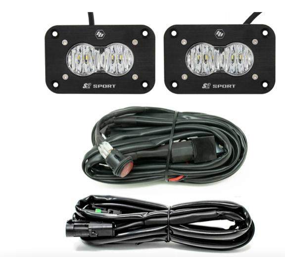 Baja Designs S2 Sport Black Flush Mount LED Light Pod Reverse Kit - Universal