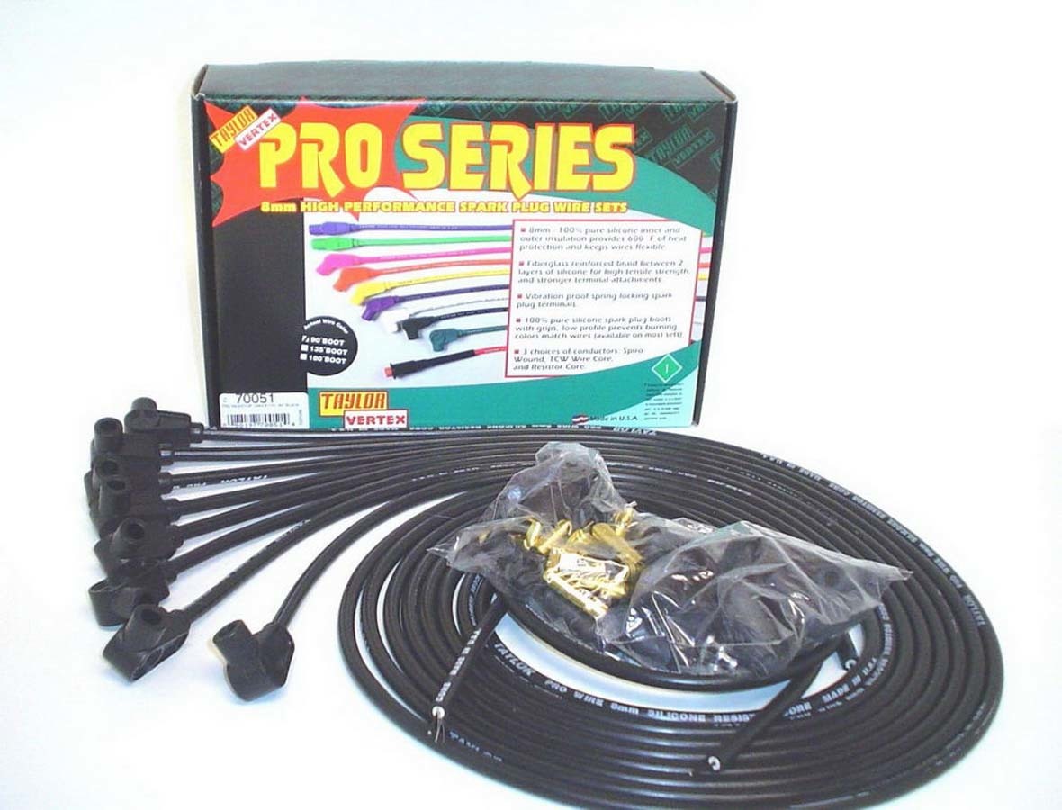 Taylor/Vertex 8mm Black Pro Wire 90 Dg TAY70051