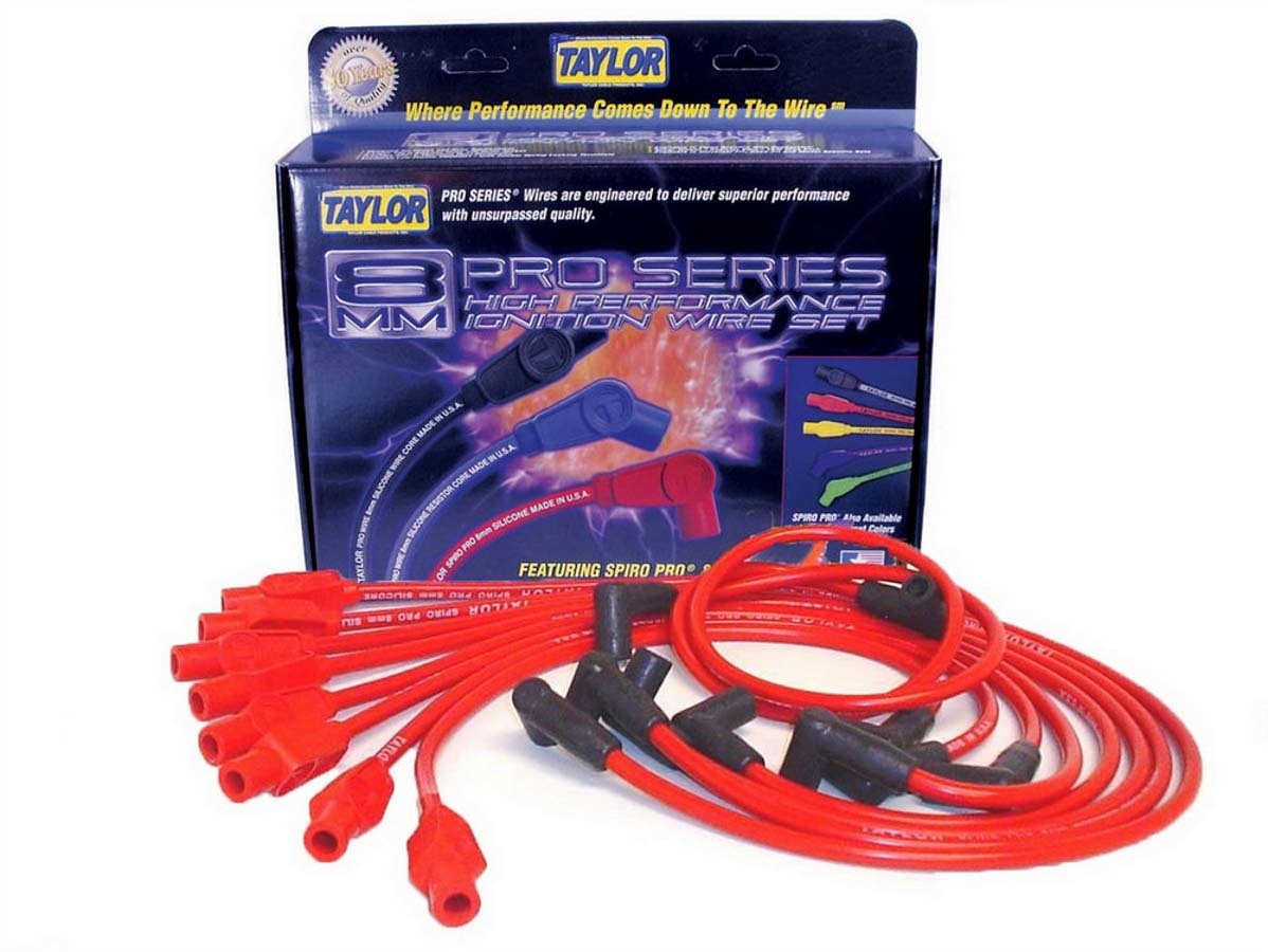 Taylor/Vertex Custom Fit 8mm Spiro-Pro Plug Wires Red TAY74276