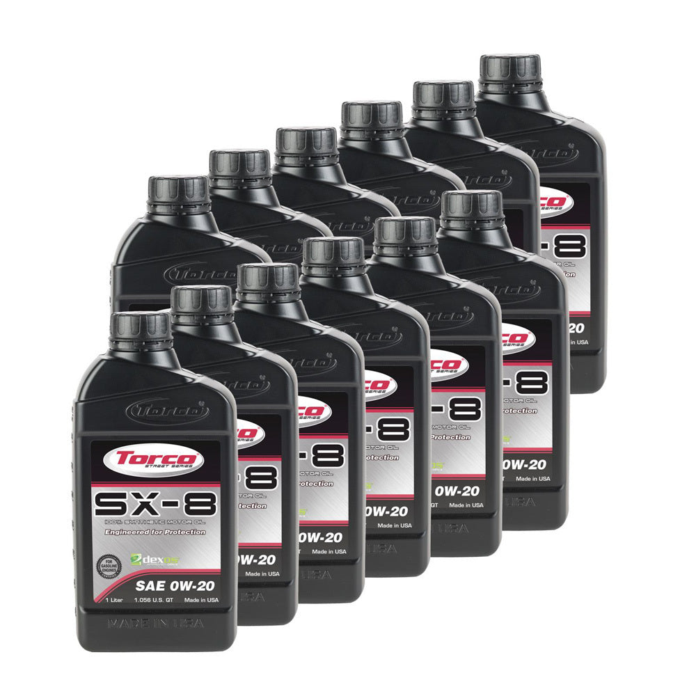 Torco SX-8 0w20 Synthetic Oil Case 12x1 Liter Dexos1 TRCA120020C