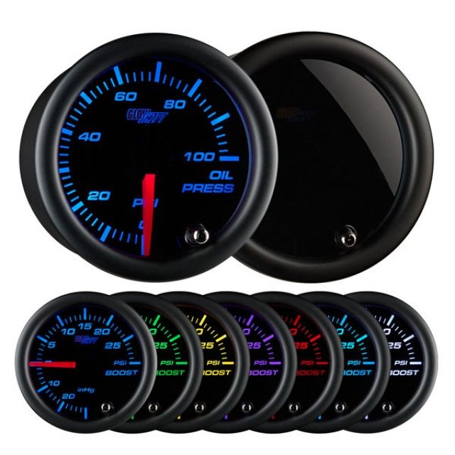 GlowShift Tinted 7 Color Oil Pressure Gauge 52mm