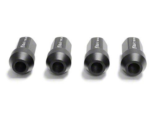 TiTek Aluminum Short Race Lug Nuts 4-Pack Black 12mm x 1.50