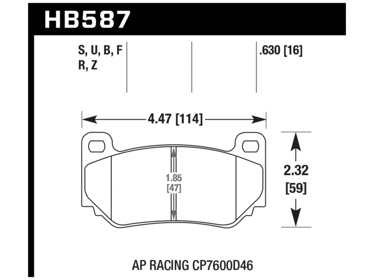 Hawk Performance HB587R.630 Street Race Brake Pad