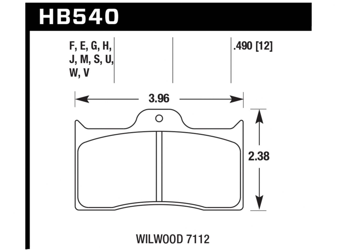 Hawk DTC-80 Wilwood 7112 12mm Race Brake Pads