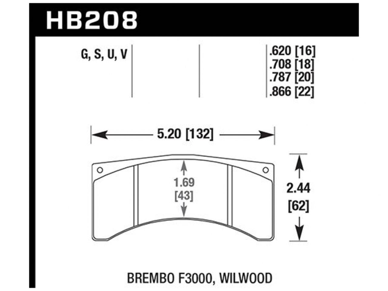 Hawk HT-10 Brembo F3000 Motorsports Brake Pad