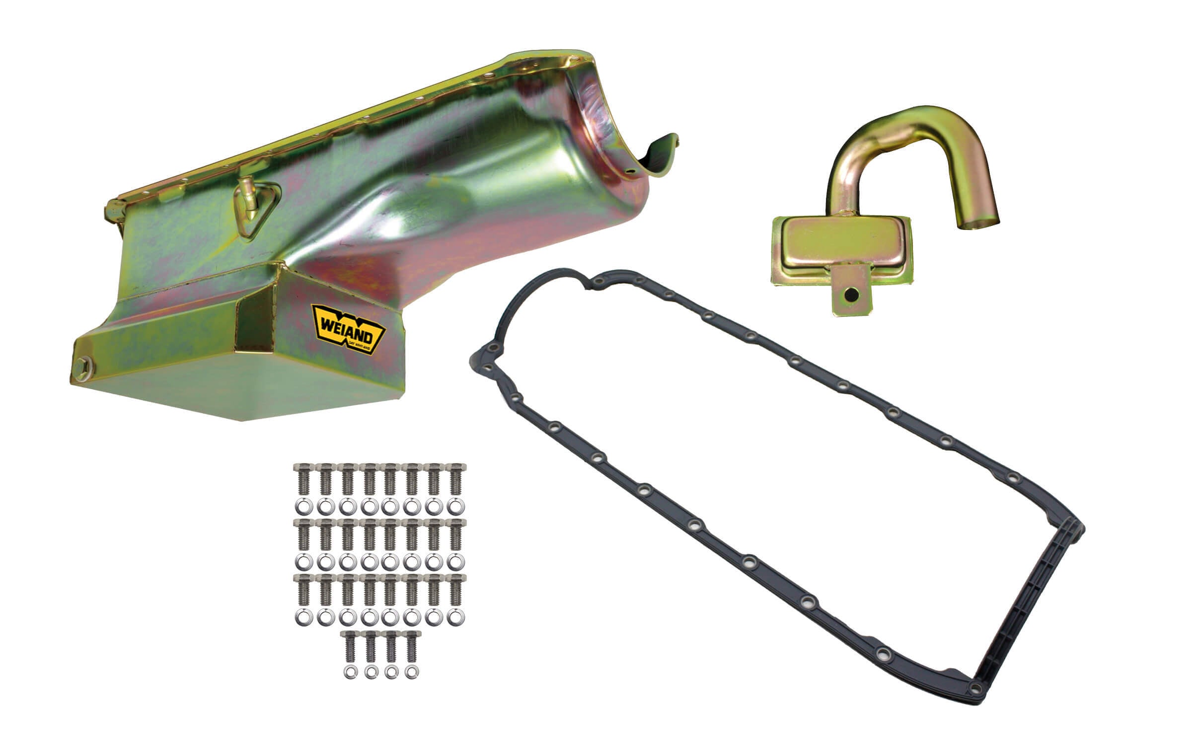 Weiand 6qt Oil Pan Kit BBC Zinc Finish WEI5033WND