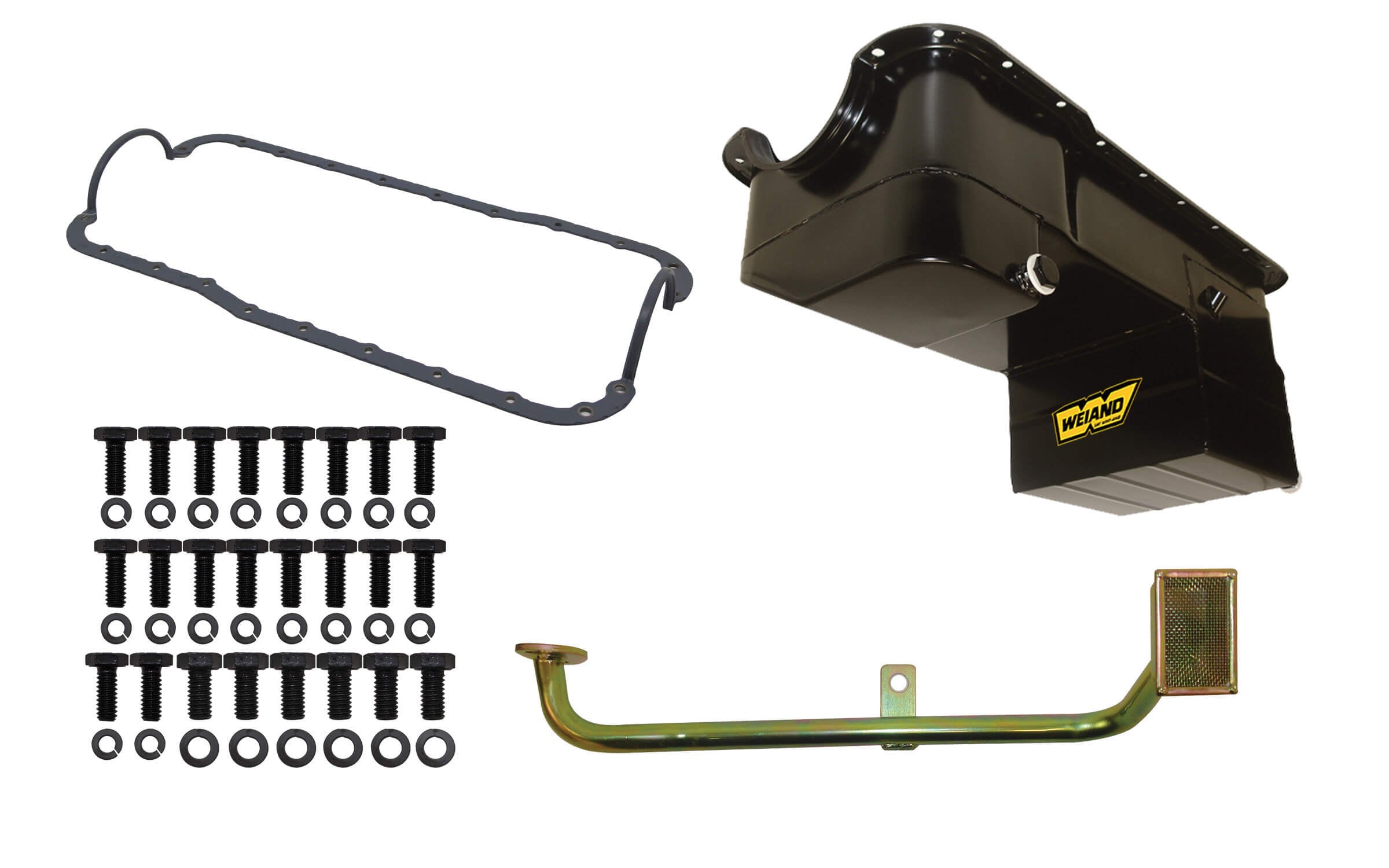 Weiand 7qt Oil Pan Kit RR Sump SBF 302 79-93 Black WEI5040WND