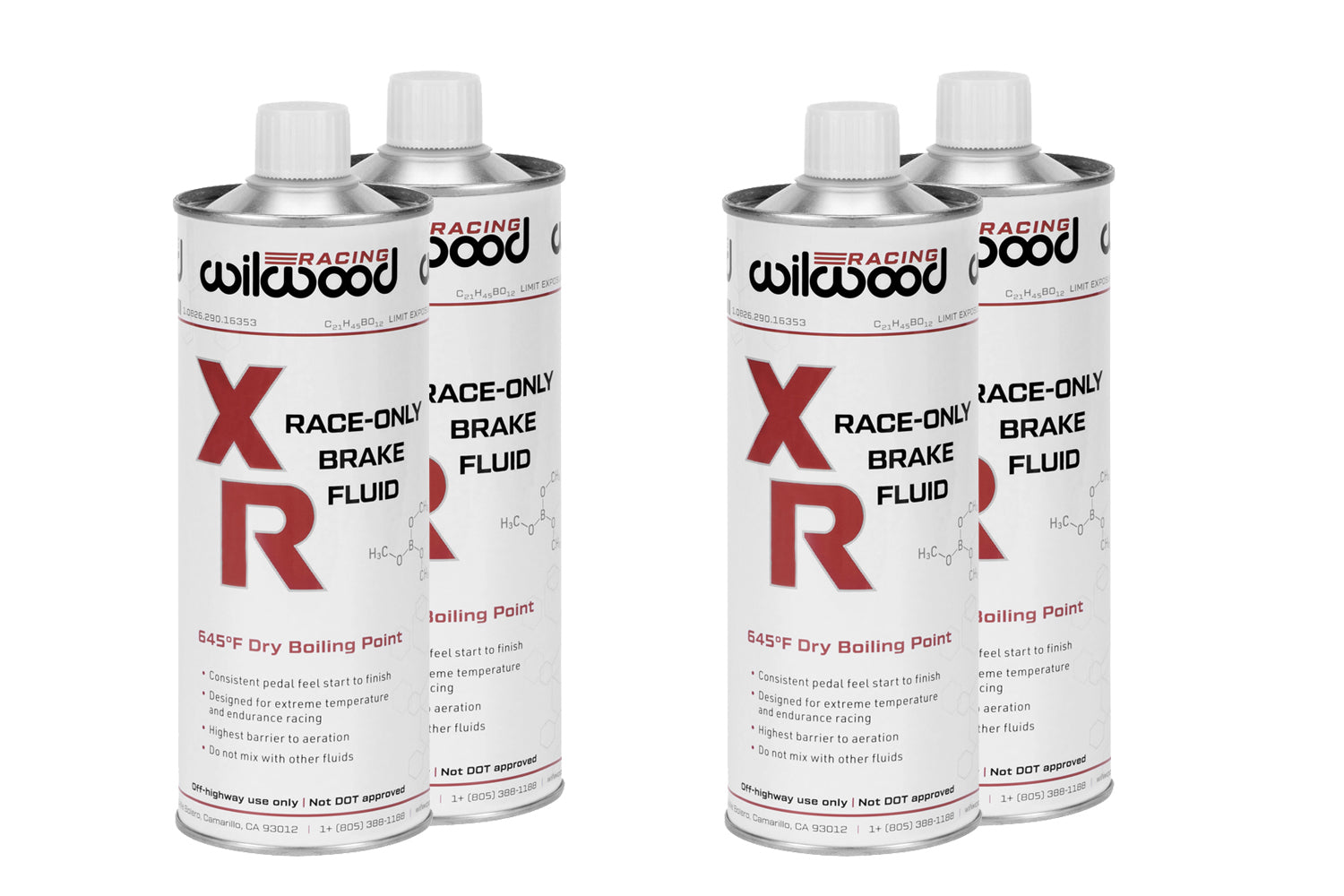 Wilwood Brake Fluid XR Racing 500ml Can NON-DOT 4pk WIL290-16354