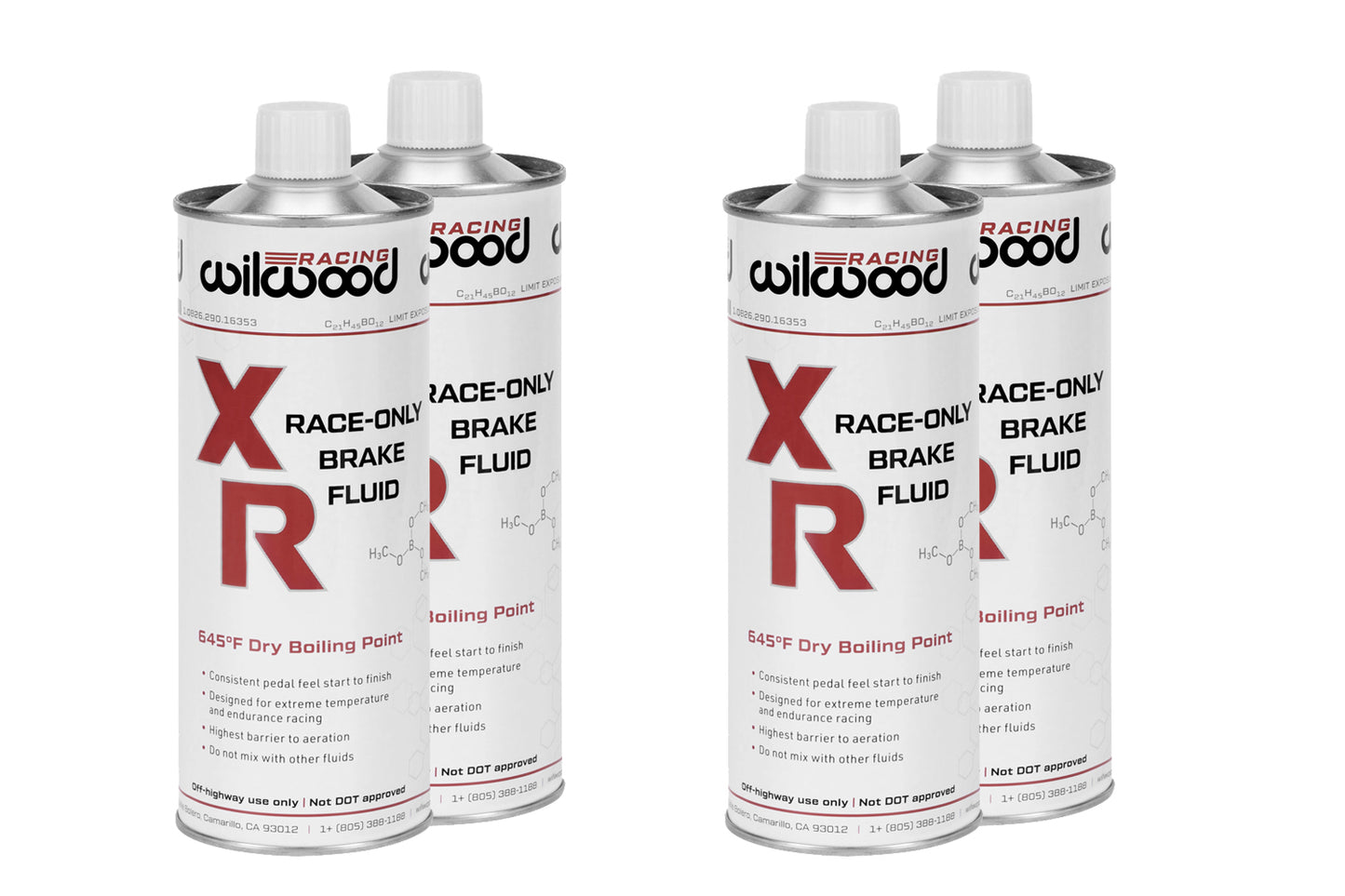 Wilwood Brake Fluid XR Racing 500ml Can NON-DOT 4pk WIL290-16354 *Discontinued