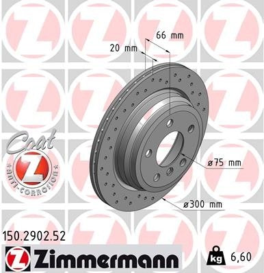 zimmermann disc brake rotor frsport 150.2902.52