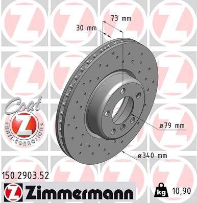 zimmermann disc brake rotor frsport 150.2903.52