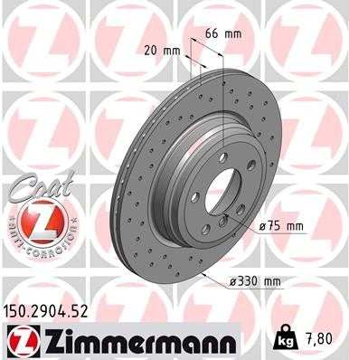 zimmermann disc brake rotor frsport 150.2904.52