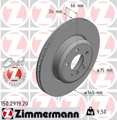 zimmermann disc brake rotor frsport 150.2919.20