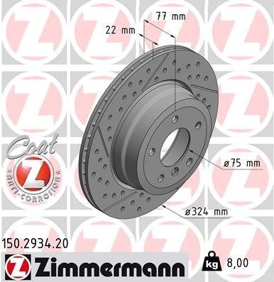 zimmermann disc brake rotor frsport 150.2934.20
