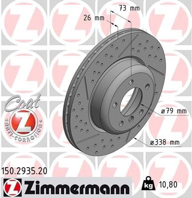 zimmermann disc brake rotor frsport 150.2935.20