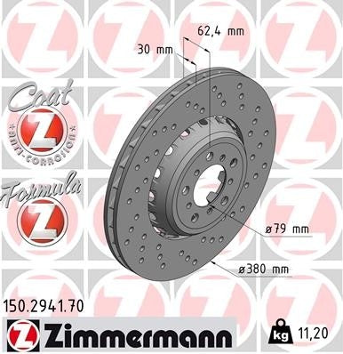 zimmermann disc brake rotor frsport 150.2941.70