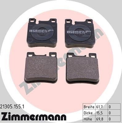 zimmermann disc brake pad set frsport 21305.155.1